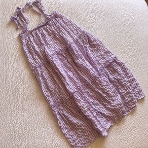 Purple gingham maxi dress